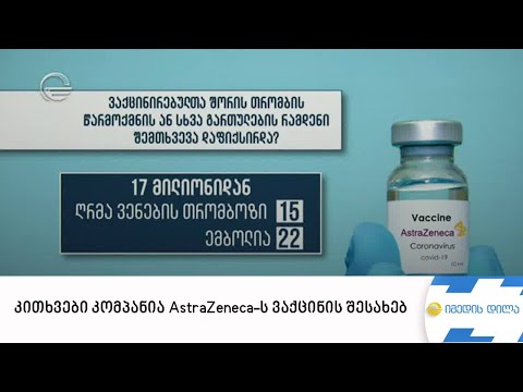 კითხვები კომპანია AstraZeneca-ს ვაქცინის შესახებ